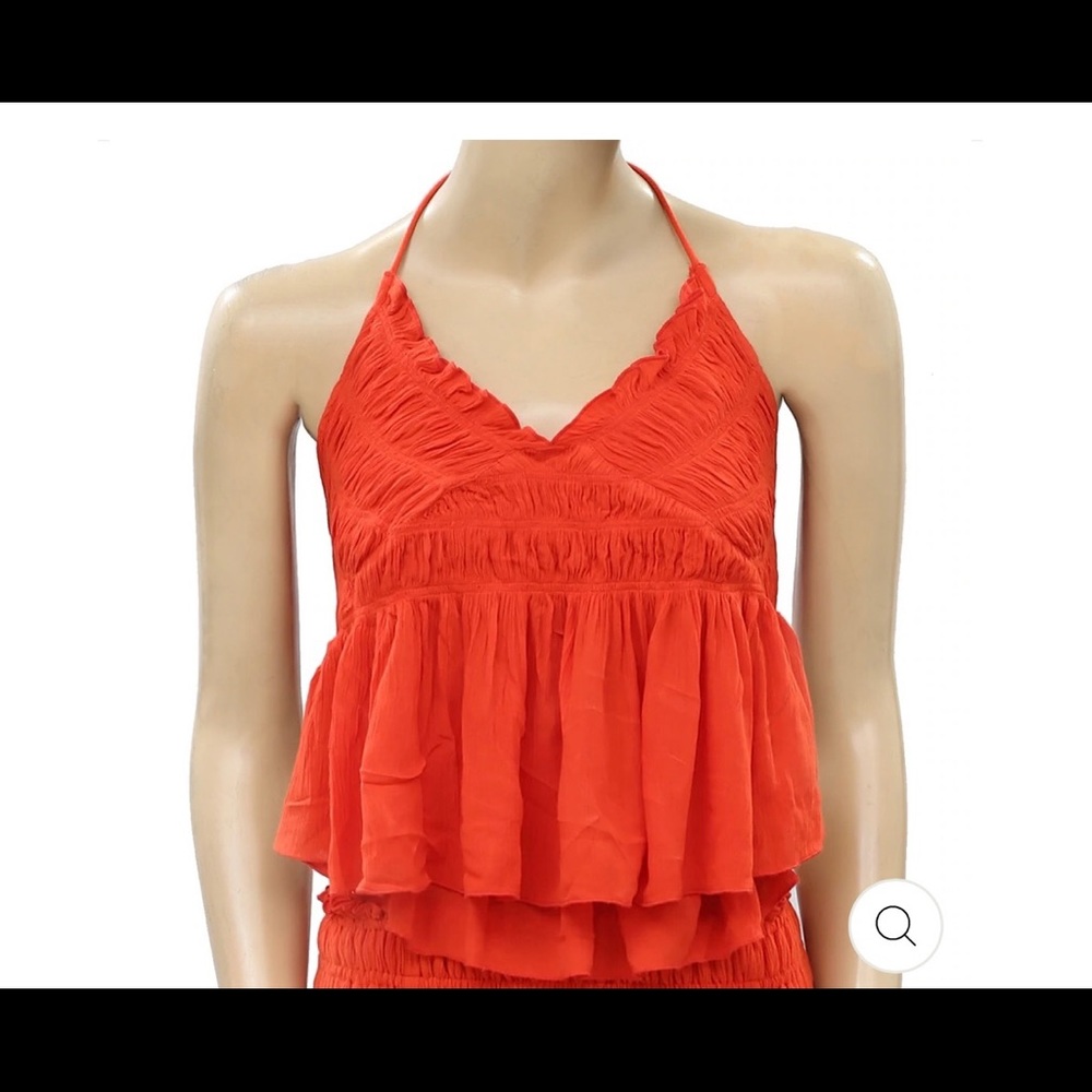 NWT Free People Hooked On You Orange Crop Top Size XS